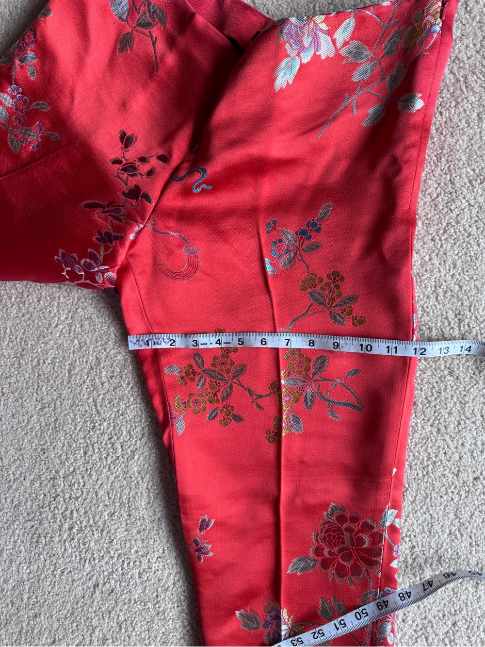 Ralph Lauren Sport: Red Floral Brocade Pants. Size 8-10 - Picture 14 of 16